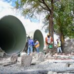 Supervisa Leo Montañez avances en la rehabilitación del colector pluvial Juan Pablo II